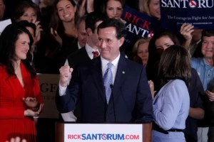 Republican Presidential Candidate Rick Santorum Holds Primary Night Gathering
